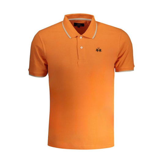 La Martina Orange Cotton Polo Shirt La Martina Chocolate