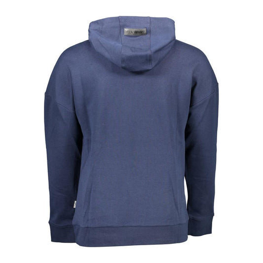Plein Sport Blue Cotton Men Sweater Plein Sport Dark Slate Blue