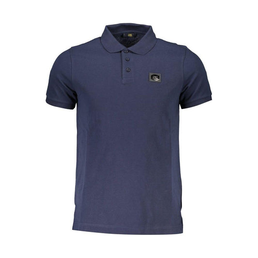 Cavalli Class Blue Cotton Men Polo Shirt Cavalli Class Dark Slate Gray