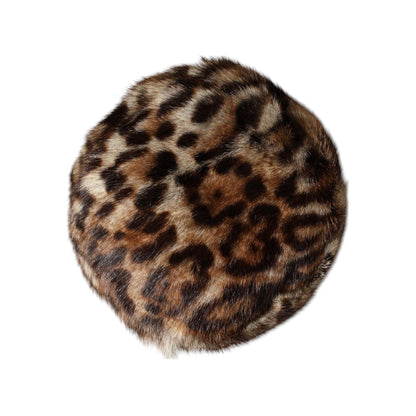 Dolce & Gabbana Brown Leopard Faux Fur Women Bucket Hat