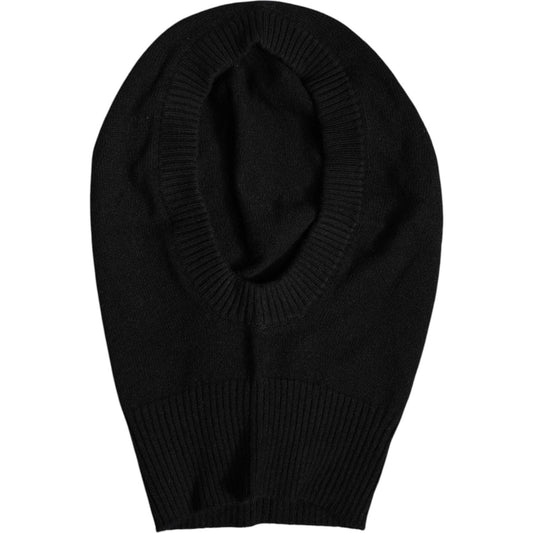 Dolce & Gabbana Black Cashmere Knitted Ski Mask Balaclava Hat Dolce & Gabbana Black