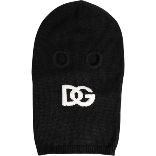 Dolce & Gabbana Black Cashmere Knitted Ski Mask Balaclava Hat Dolce & Gabbana Black