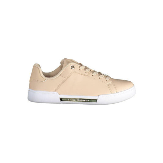 Tommy Hilfiger Pink Leather Women Sneaker Tommy Hilfiger Light Gray