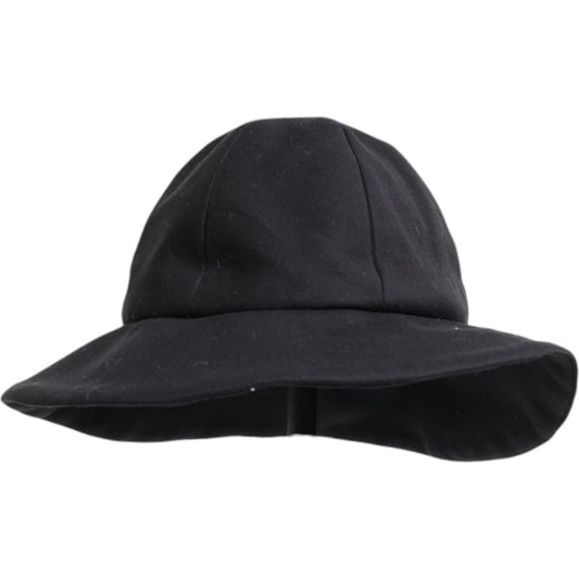 Dolce & Gabbana Black Cotton Wide Brim Bucket Hat Dolce & Gabbana Dark Slate Gray