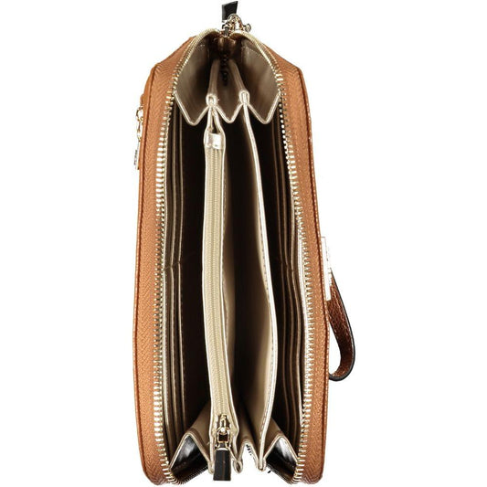 Guess Jeans Chic Brown Polyethylene Wallet with Coin Purse Guess Jeans Black