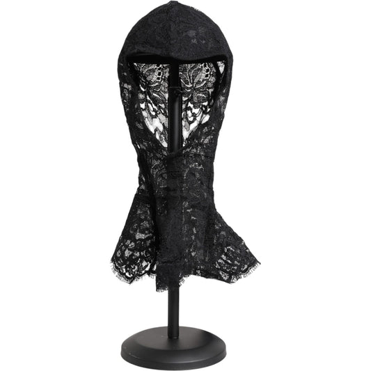 Dolce & Gabbana Black Floral Lace Whole Head Wrap Hat Dolce & Gabbana Dark Slate Gray