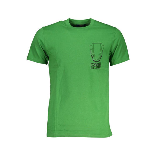 Cavalli Class Green Cotton T-Shirt Cavalli Class Sea Green