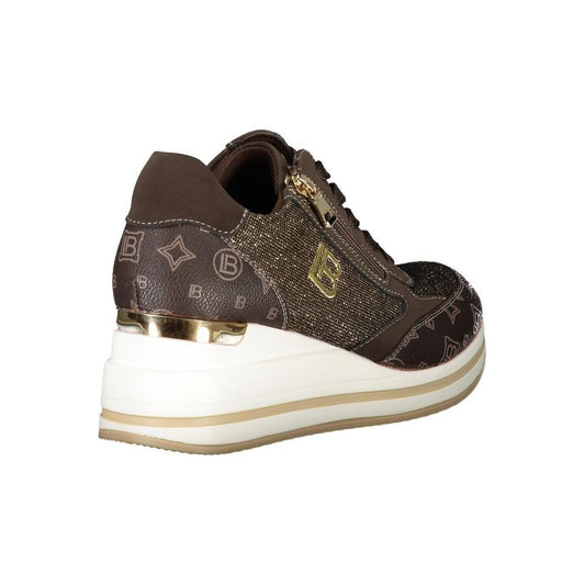 Laura Biagiotti Brown Polyester Women Sneaker Laura Biagiotti Light Gray