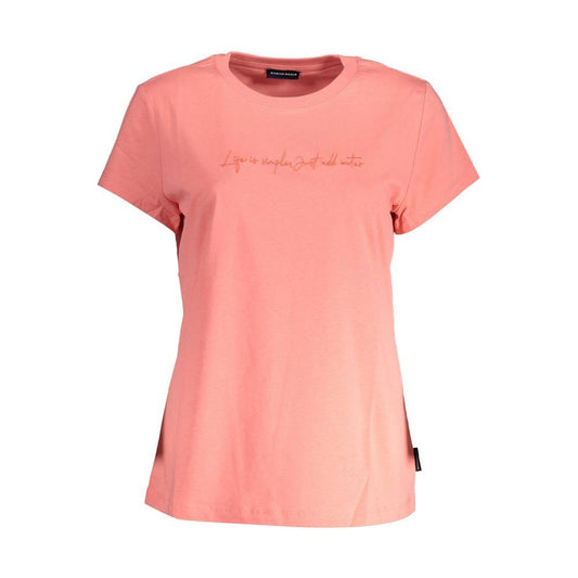 North Sails Pink Cotton Women T-Shirt North Sails Light Salmon