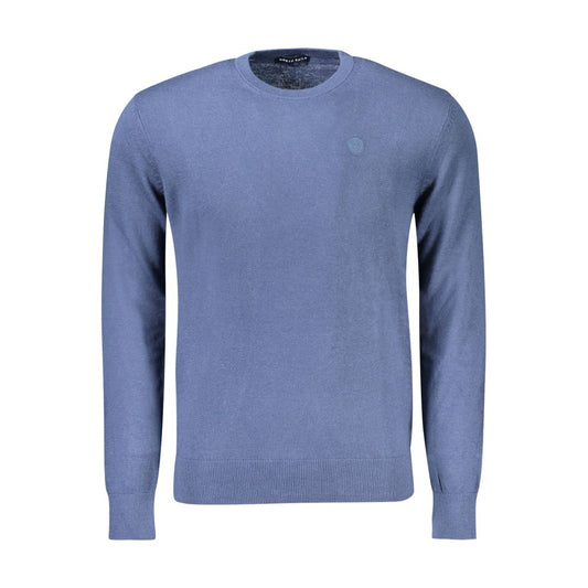 North Sails Blue Cotton Men Sweater North Sails Slate Gray