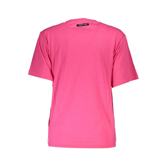 Cavalli Class Pink Cotton Women T-Shirt Cavalli Class Pale Violet Red