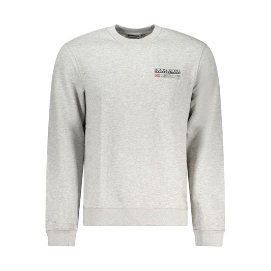 Napapijri Gray Cotton Sweater Napapijri Light Gray
