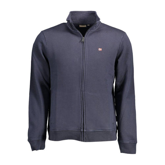 Napapijri Blue Cotton Men Sweater Napapijri Dark Slate Gray