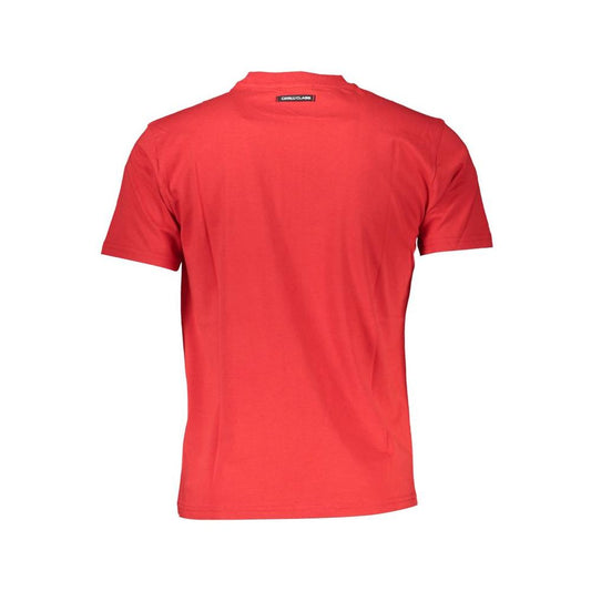Cavalli Class Red Cotton Men T-Shirt Cavalli Class Tomato