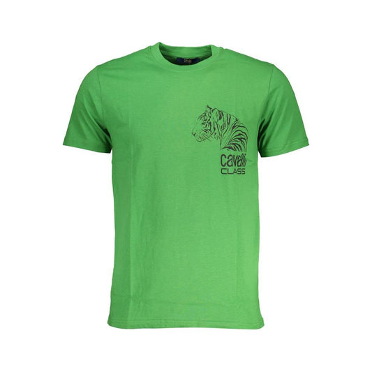Cavalli Class Green Cotton T-Shirt Cavalli Class Medium Sea Green