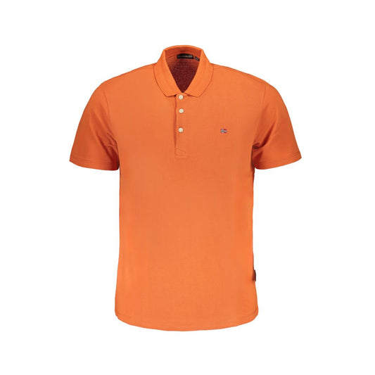 Napapijri Orange Cotton Polo Shirt Napapijri Coral