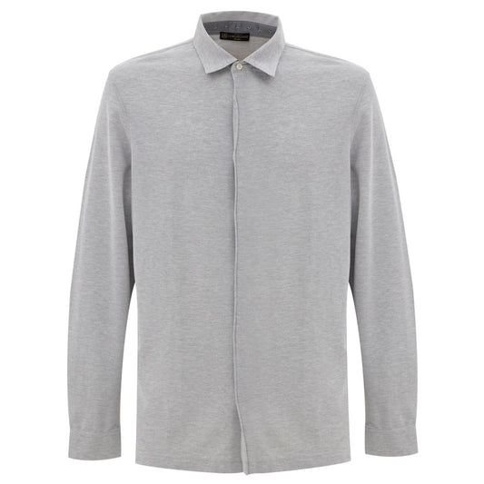 Corneliani Gray Cotton Shirt CO-8466662-IT48 | M