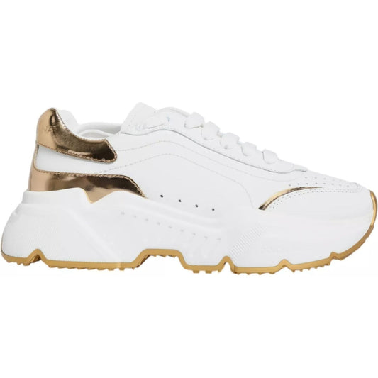 Dolce & Gabbana White Gold Daymaster Low Top Sneakers Shoes LA11770#5-41