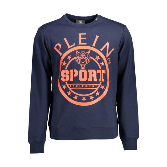 Plein Sport Blue Cotton Men Sweater Plein Sport Dark Slate Gray