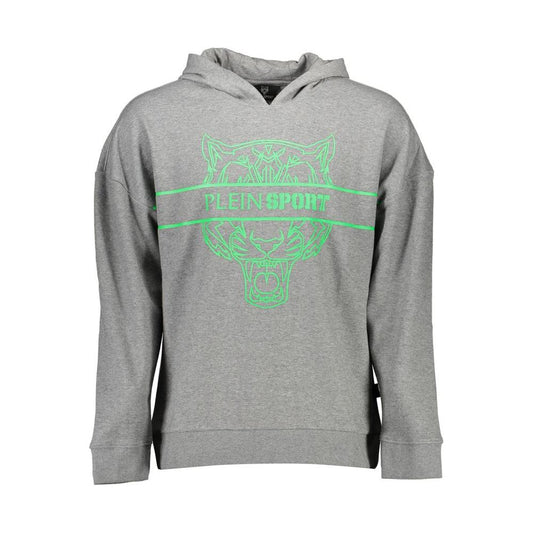 Plein Sport Gray Cotton Men Sweatshirt Plein Sport Dark Gray