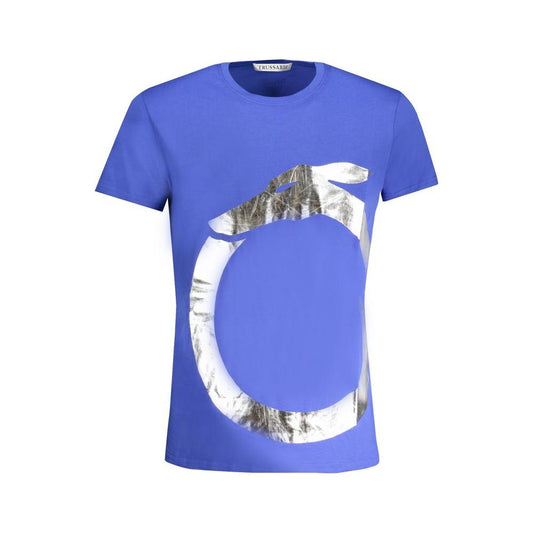 Trussardi Blue Cotton T-Shirt Trussardi Slate Blue