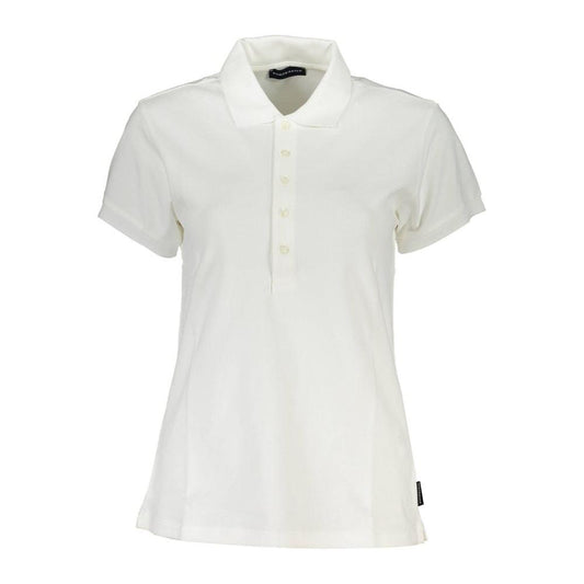 North Sails White Cotton Women Polo Shirt North Sails Light Gray