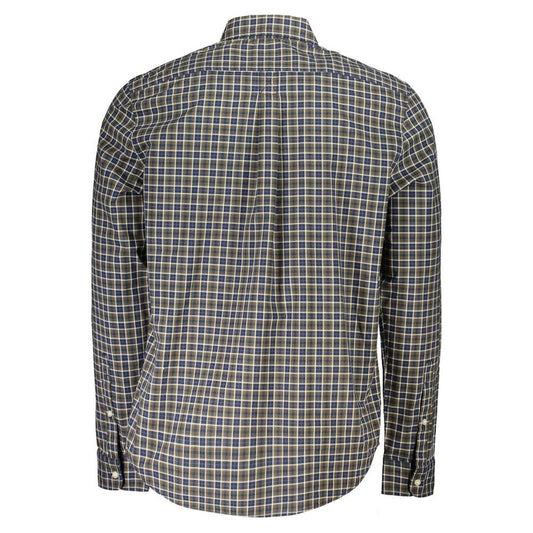 Timberland Blue Cotton Shirt Timberland Dim Gray