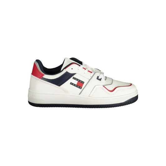 Tommy Hilfiger White Leather Men Sneaker Tommy Hilfiger Dark Slate Gray