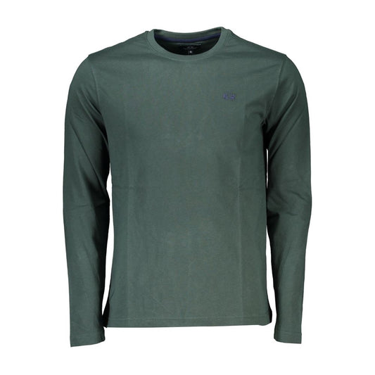La Martina Elegant Crew Neck Green Tee with Embroidery La Martina Dark Slate Gray