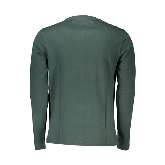 La Martina Elegant Crew Neck Green Tee with Embroidery La Martina Dark Slate Gray