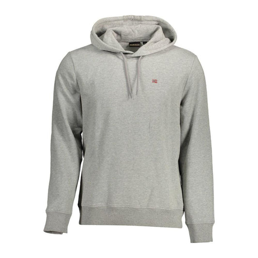 Napapijri Gray Cotton Men Sweater Napapijri Dark Gray