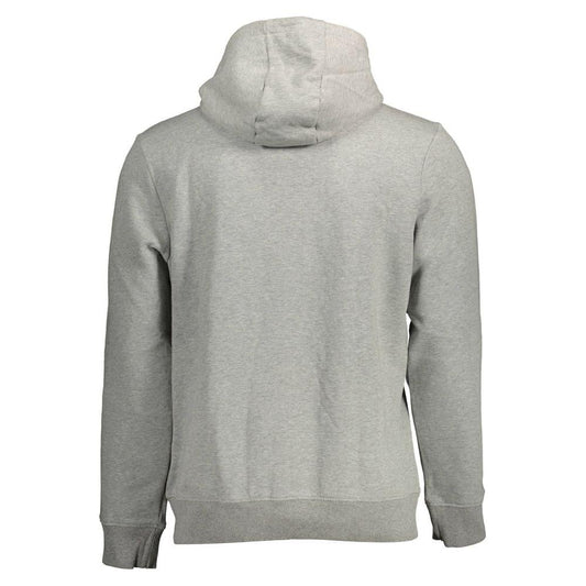 Napapijri Gray Cotton Men Sweater Napapijri Dark Gray