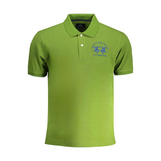 La Martina Green Cotton Polo Shirt La Martina Olive Drab