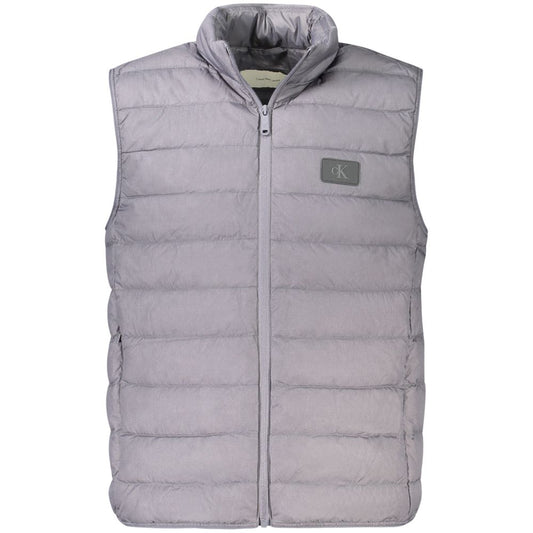 Calvin Klein Gray Polyamide Men Jacket Calvin Klein Dark Gray