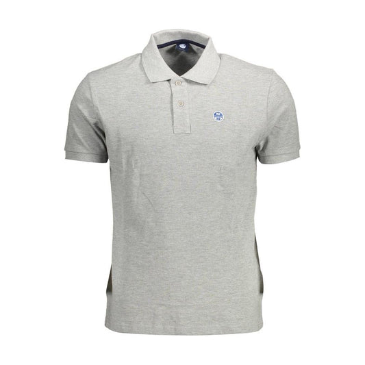 North Sails Gray Cotton Men Polo Shirt North Sails Gray