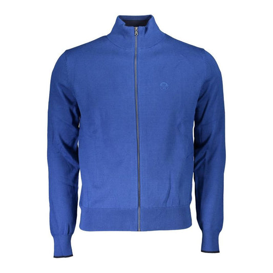 North Sails Blue Organic Cotton Men Sweater North Sails Dark Slate Blue