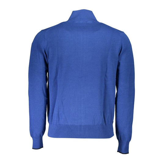 North Sails Blue Organic Cotton Men Sweater North Sails Dark Slate Blue