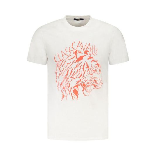 Cavalli Class White Cotton Men T-Shirt Cavalli Class Antique White