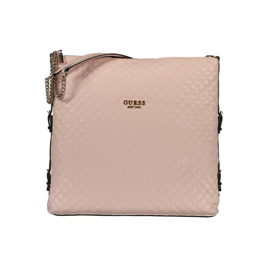 Guess Jeans Pink Polyethylene Women Handbag Guess Jeans Tan
