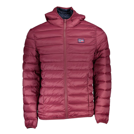 Norway 1963 Chic Pink Hooded Jacket with Unique Applique Norway 1963 Maroon