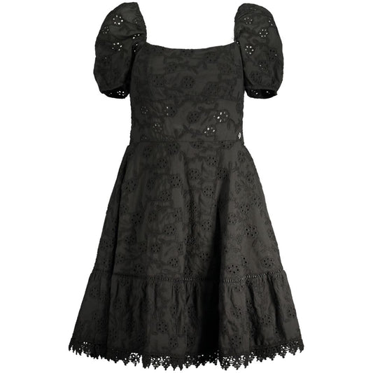 Guess Jeans Black Cotton Women Dress Guess Jeans Dark Slate Gray