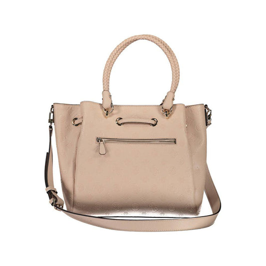 Guess Jeans Pink Polyethylene Women Handbag Guess Jeans Tan