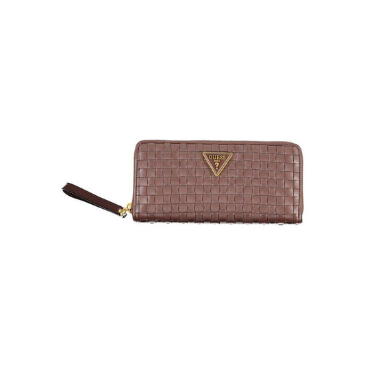 Guess Jeans Chic Brown Polyethylene Wallet with Coin Purse Guess Jeans Dim Gray