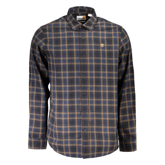 Timberland Blue Cotton Shirt Timberland Dark Slate Gray