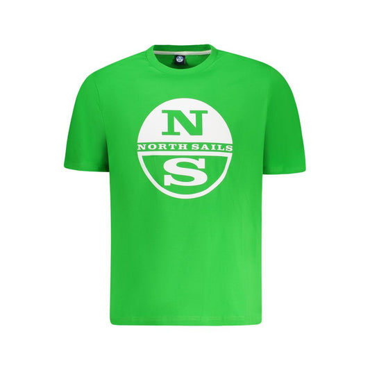 North Sails Green Cotton Men T-Shirt North Sails Lime Green