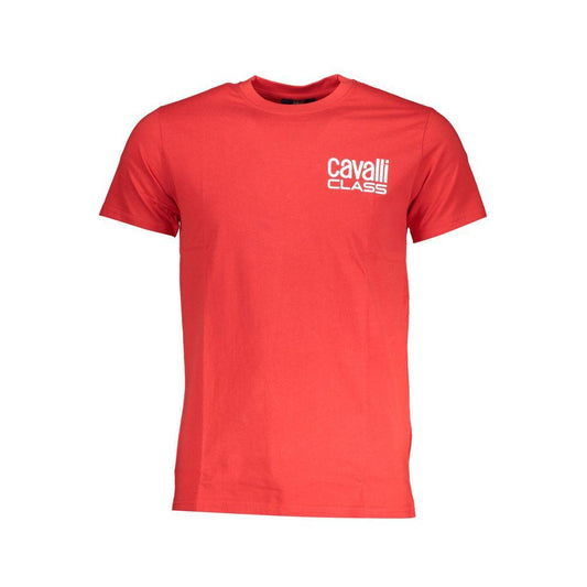 Cavalli Class Red Cotton T-Shirt Cavalli Class Tomato