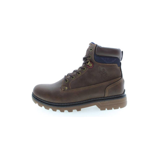 U.S. POLO ASSN. Brown Polyester Men Boot U.S. POLO ASSN. Dark Slate Gray