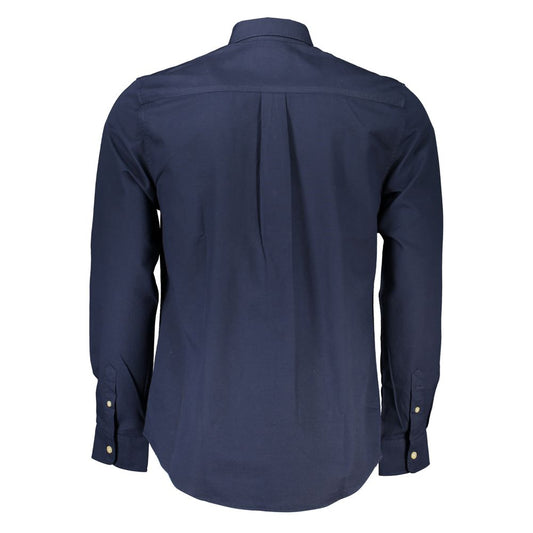 North Sails Blue Cotton Men Shirt North Sails Dark Slate Gray
