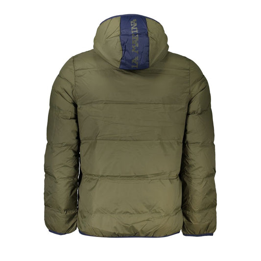 La Martina Elegant Green Hooded Jacket with Contrast Details La Martina Dark Olive Green