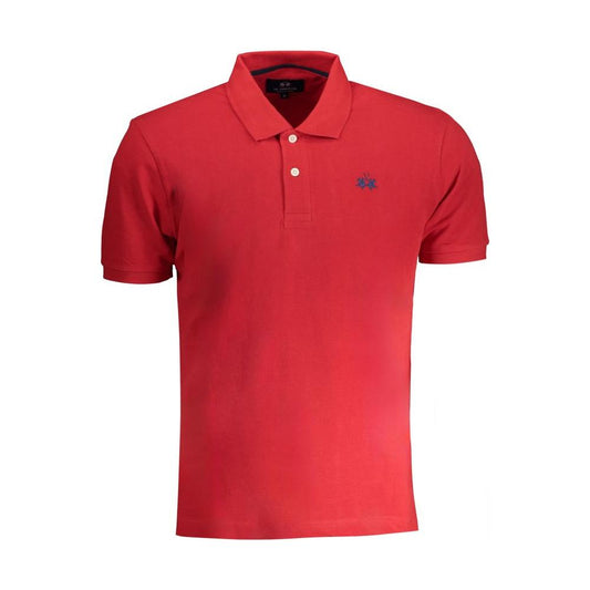La Martina Red Cotton Polo Shirt La Martina Firebrick